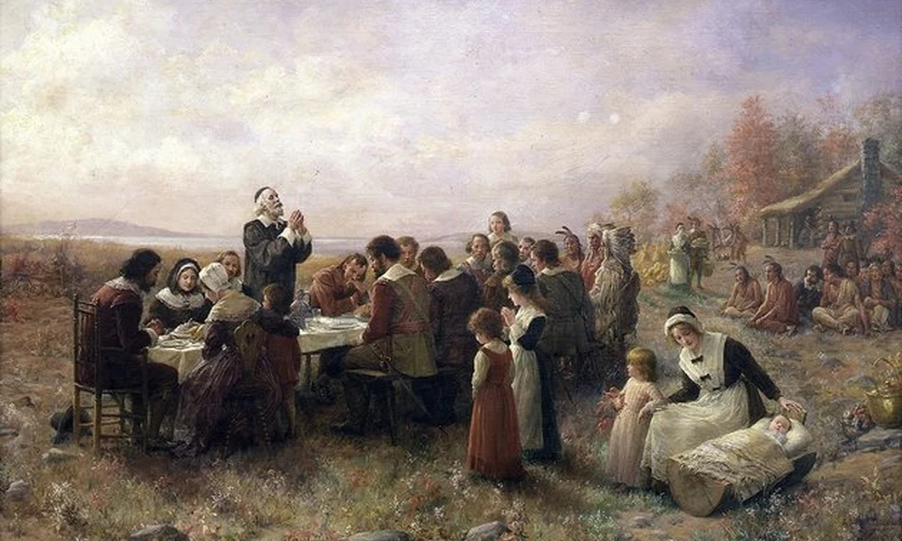 Jennie Augusta Brownscombe: „Az első hálaadás Plymouthnál”, 1914.