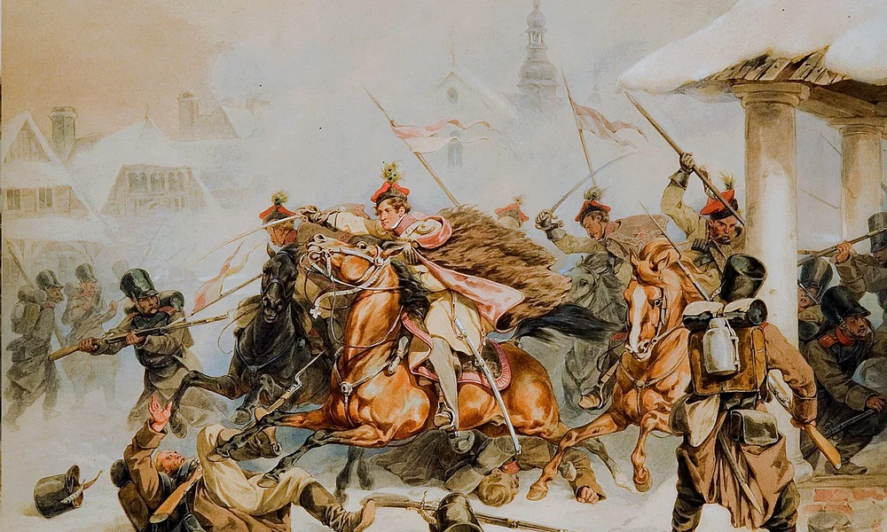 Lengyel támadás az oroszok ellen Juliusz Kossak festményén (1866)