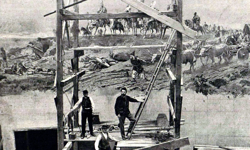 Feszty Árpád és munkatársai a körkép festése közben (1894)