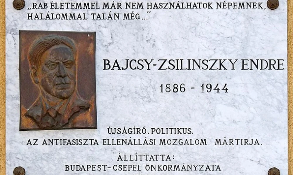Bajcsy-Zsilinszky Endre emléktáblája