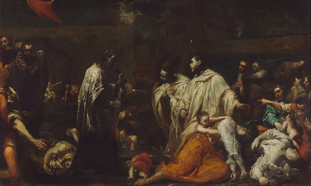 Giuseppe Maria Crespi:- Bernard Tolomei és a pestis Sienában
