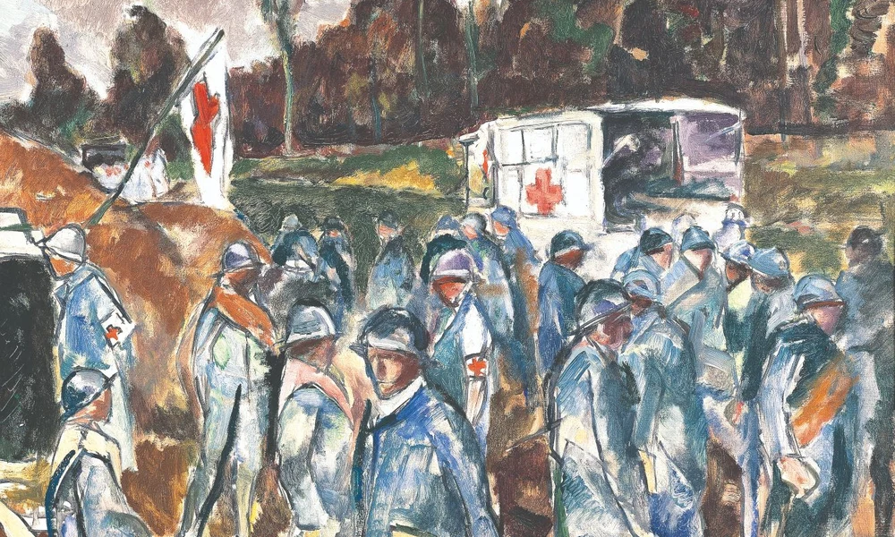 Az elsősegélyhely állása a lövészároknál 1917 áprilisában Franciaországban