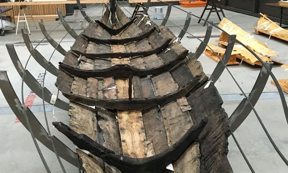 A Gislinge-hajó a megmaradt formájában (Forrás: National Museum of Denmark)