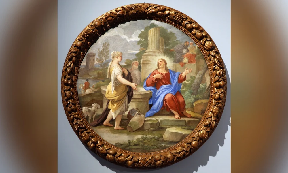 Luca Giordano 1685 körül készült, Krisztus és a szamáriai asszony találkozását ábrázoló festménye 