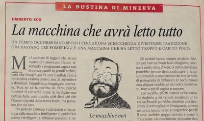 Az olasz értelmiség is bedőlt a mesterséges intelligencia Umberto Eco-cikkének