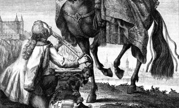A magyar rendek pozsonyi felajánlásának („Életünket és vérünket!”) allegorikus ábrázolása