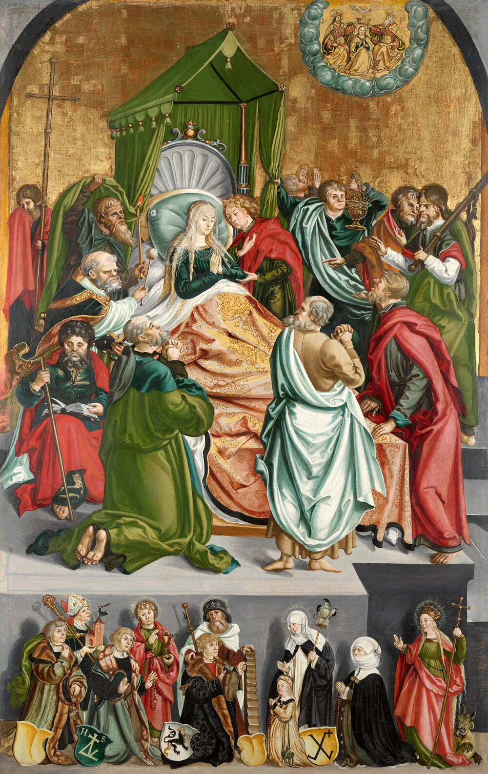 Mária halála, Alexius Funck és Margarethe Stainer epitáfiuma, 1522 körül