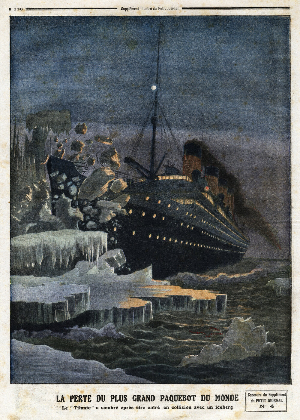 A Titanic végzetes balesete– egy korabeli magazin címlapján