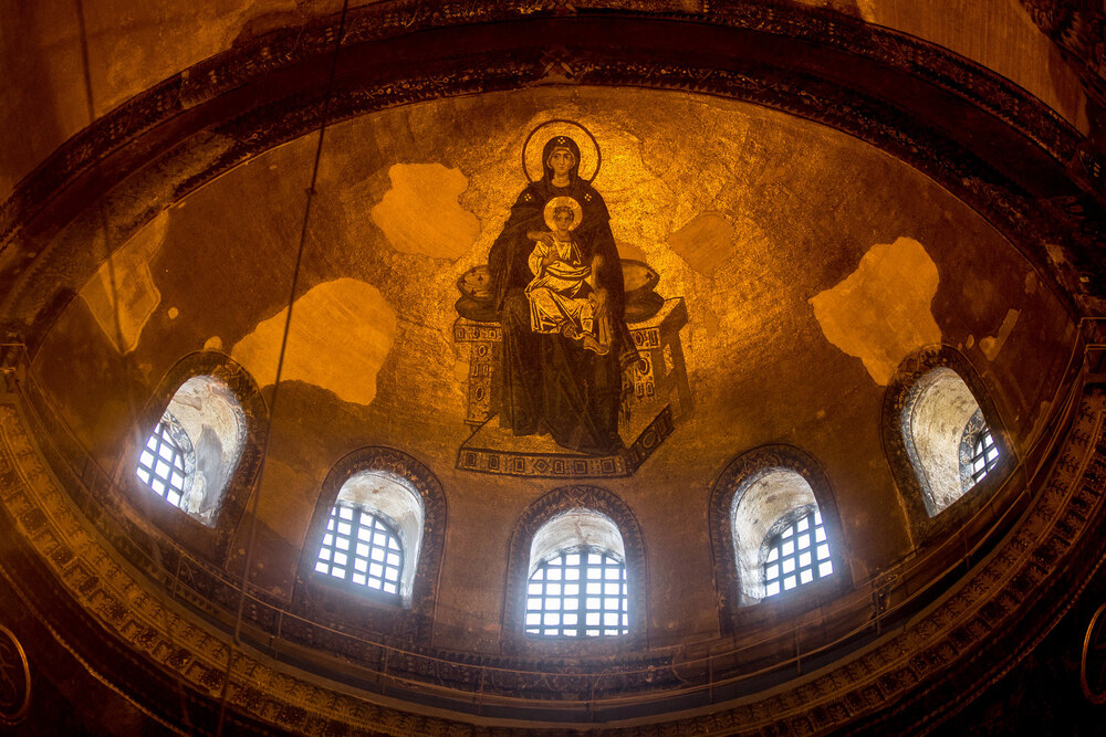 A Hagia Sophia kupolája a belső térből