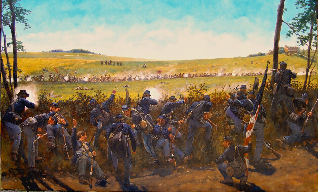A védtelenül hagyott főváros felé 1864 nyarán 15 ezer déli katona menetelt, akiknek útjába Wallace sebtiben összerántott serege állt Monocacy mellett. A hősies helytállás sem tudta azonban feledtetni Shiloh árnyékát. (Forrás: Getty Images Hungary)