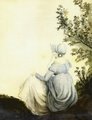 Az ifjú Jane Austen egy nővére által készített vízfestményen, 1804.
