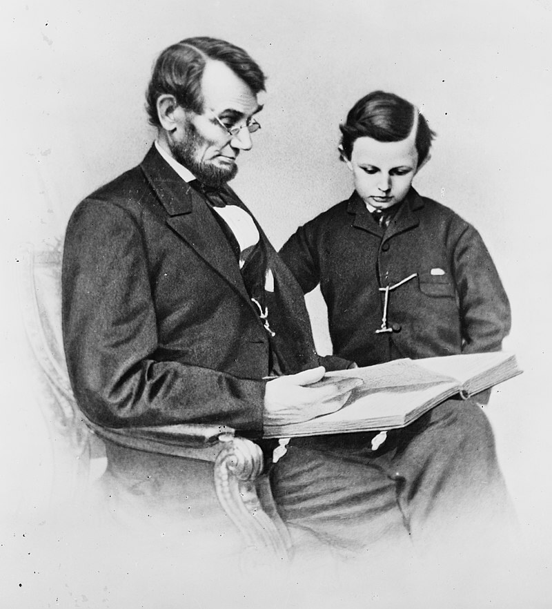 Az elnők legkisebb fiával, Taddel (1864)
