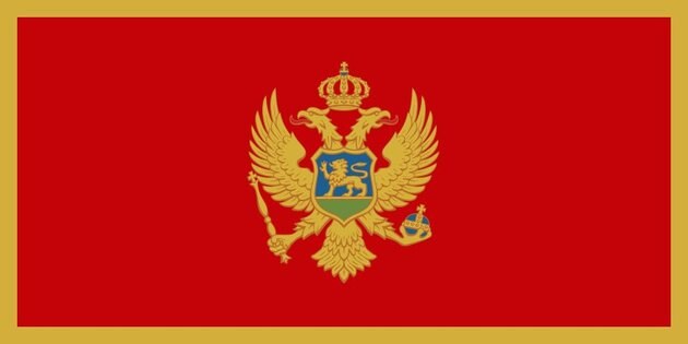 Montenegró zászlaja napjainkban