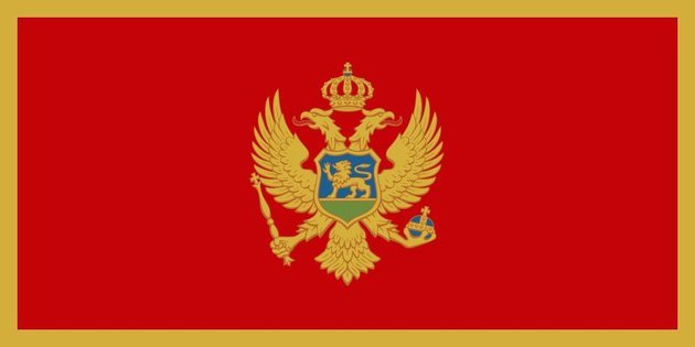 Montenegró zászlaja napjainkban