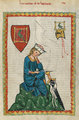 Walther von der Vogelweide ábrázolása a Manesse-kódexben
