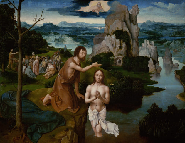 Joachim Patinir: Jézus keresztelése (1515 k.)