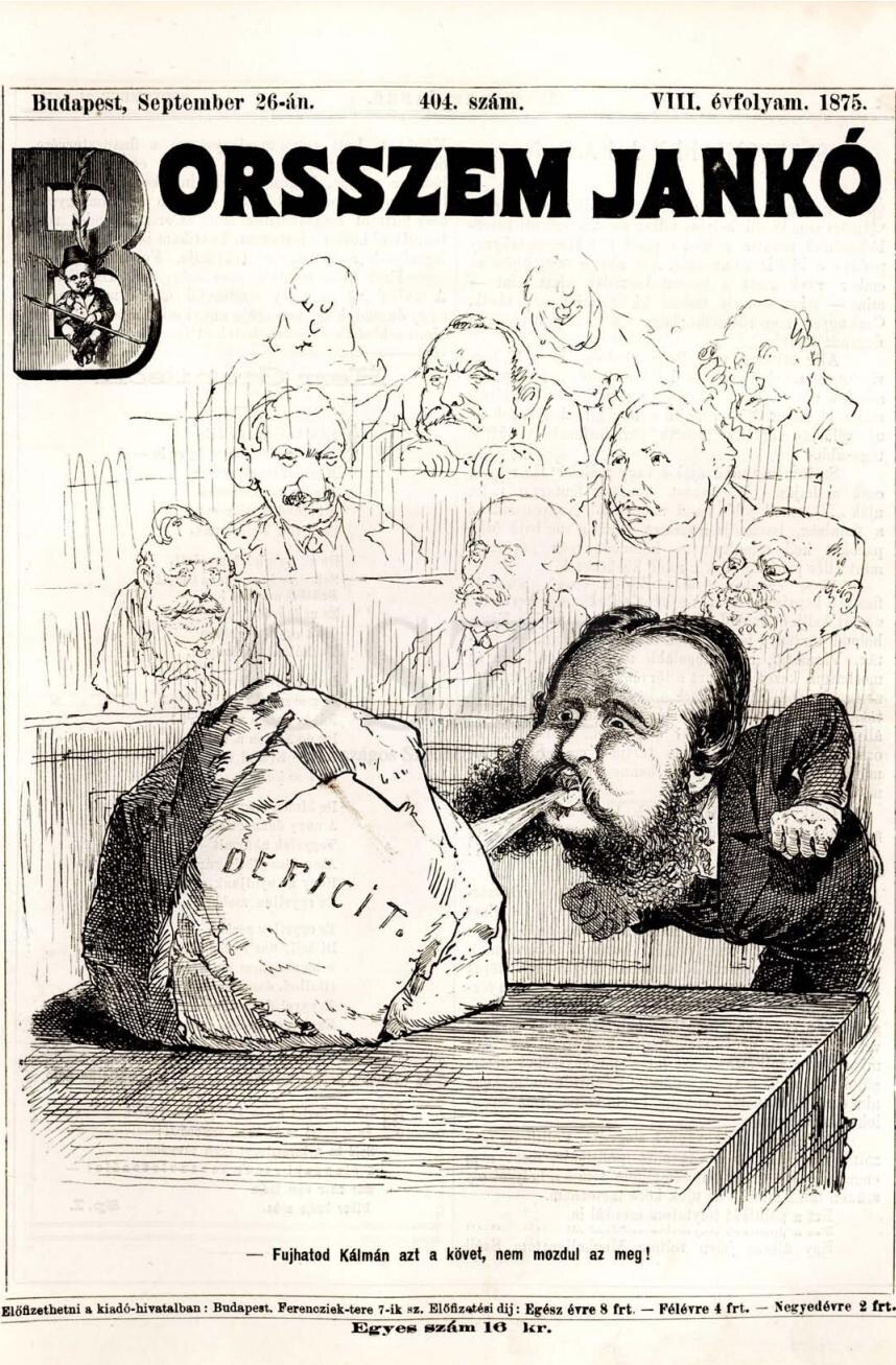 A Borsszem Jankó 1875-ös karikatúrája Széll Kálmánról
