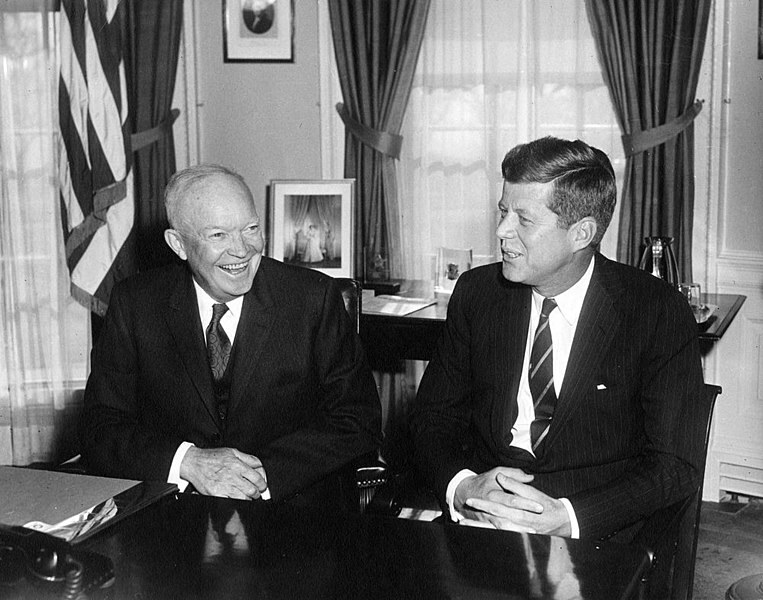 Eisenhower elnök és Kennedy megválasztott elnök találkozása a Fehér Házban